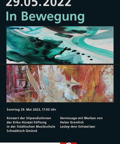 Einladung zum Konzert und Vernissage Kunst im Schwörsaal in der Städtischen Musikschule Schwäbisch Gmünd