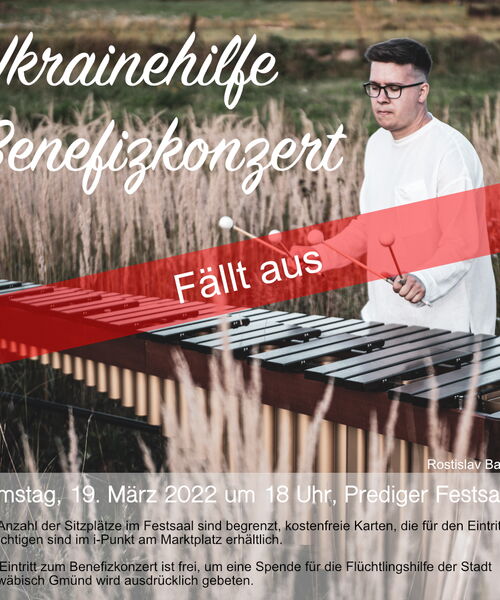 Benefizkonzert Ukrainehilfe fällt aus