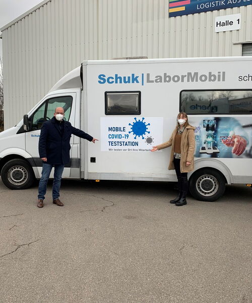 zu sehen ist die Mobile Covid-19 Teststation vom Schuk LaborMobil