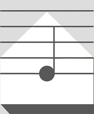 Zu sehen ist eine Musikschule mit einer Musiknot drauf.