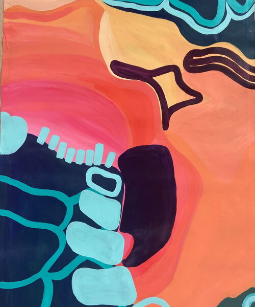 Auf dem Gemälde sind verschiedene Farbenzeichnungen zu sehen