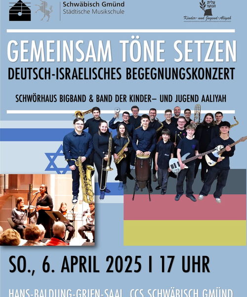 Zu sehen ist das Plakat des Deutsch-Israelischen Begegnungskonzert im Stadtgarten